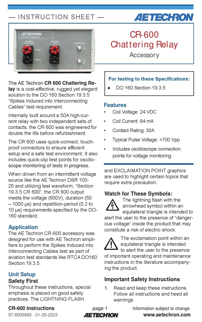 Aetechron CR-600 instruction sheet