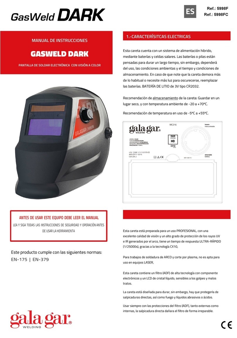 gala gar GasWeld DARK 5998F instruction manual