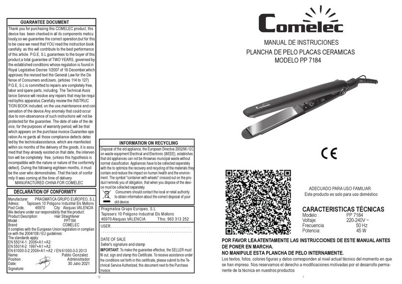 Comelec PP7184 instruction manual