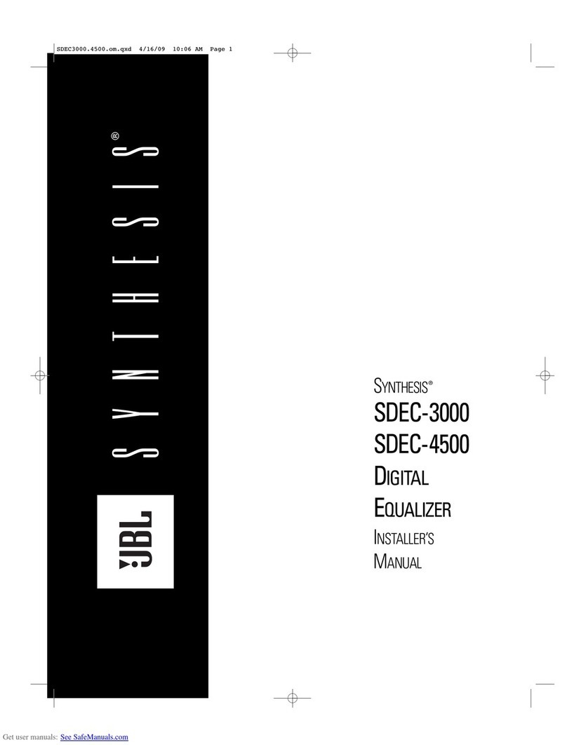 Harman JBL SYNTHESIS SDEC-3000 Installer manual