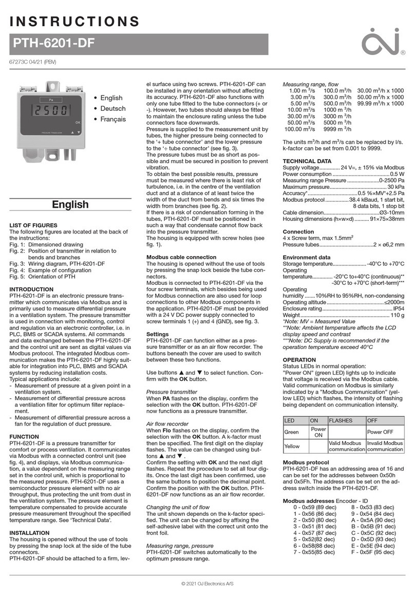 OJ Electronics PTH-6201-DF instructions