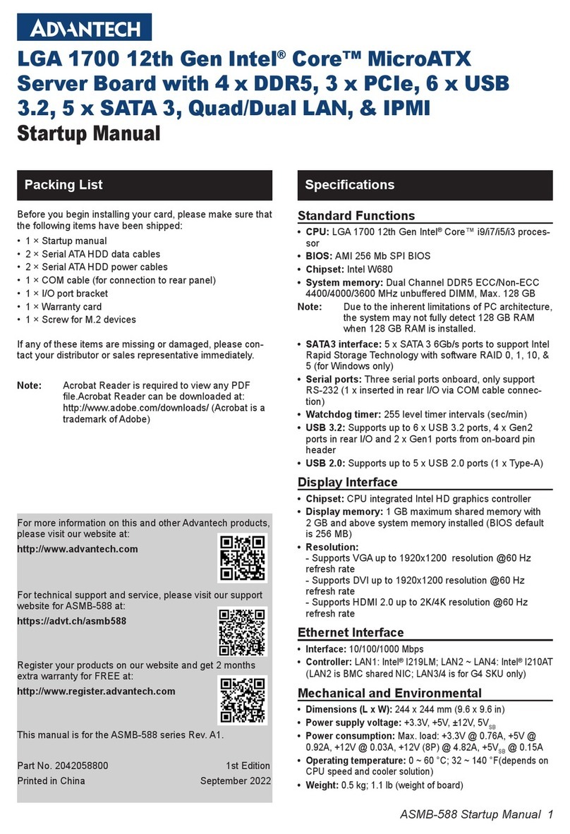 Advantech ASMB-588 Startup manual