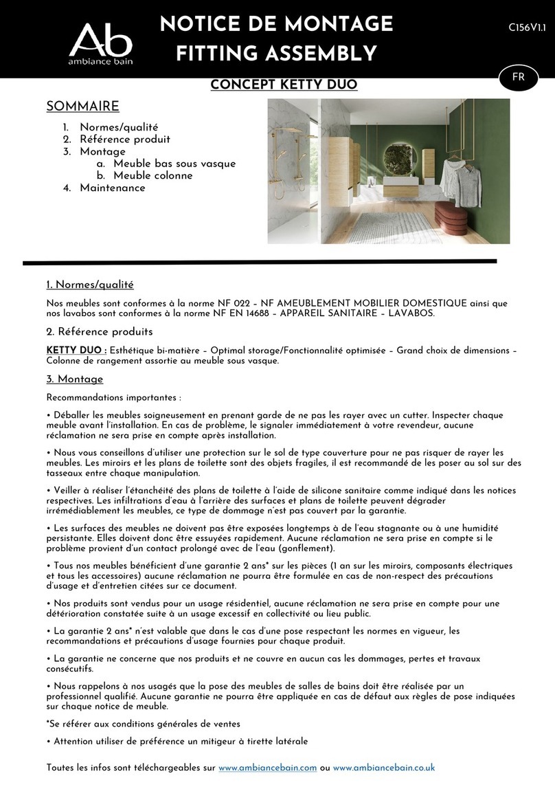 AMBIANCE BAIN CONCEPT KETTY DUO DUO100 Assembly and Fitting Instructions