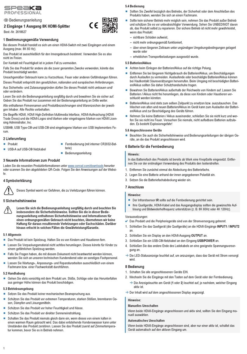 Speaka Professional 2618627 operating instructions