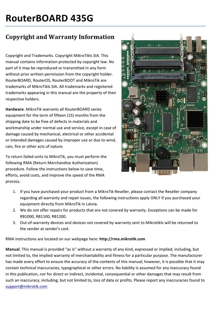MikroTik RouterBOARD 435G Series Warranty information