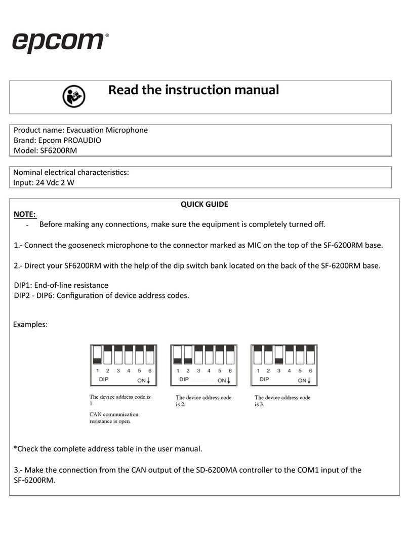 Epcom PROAUDIO SF6200RM quick start guide