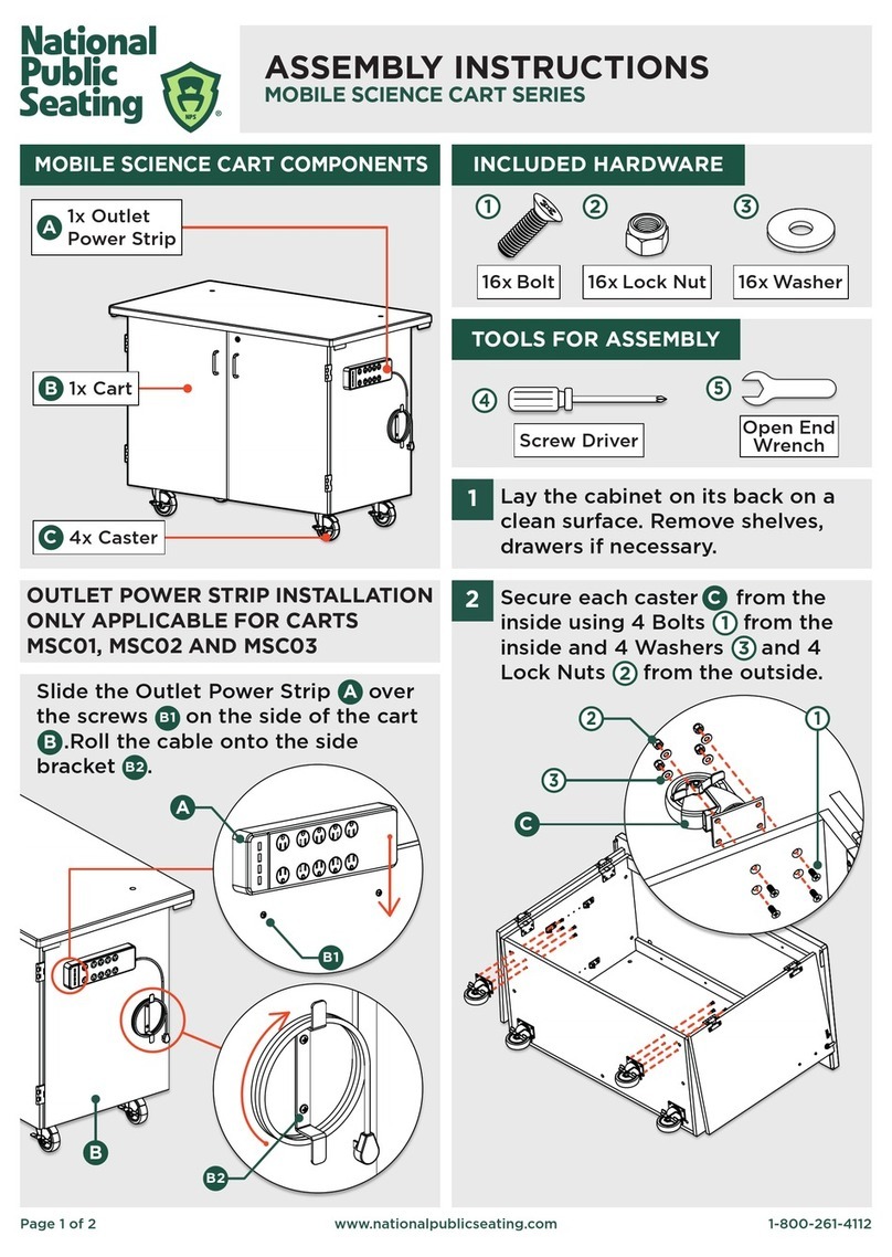 National Public Seating Mobile Science Cart Series Assembly instructions