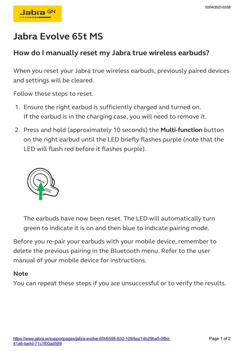 Jabra Evolve 65t MS instructions
