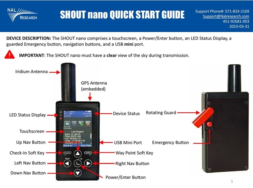 NAL RESEARCH CORPORATION SHOUT nano User manual NAL RESEARCH CORPORATION SHOUT nano User manual