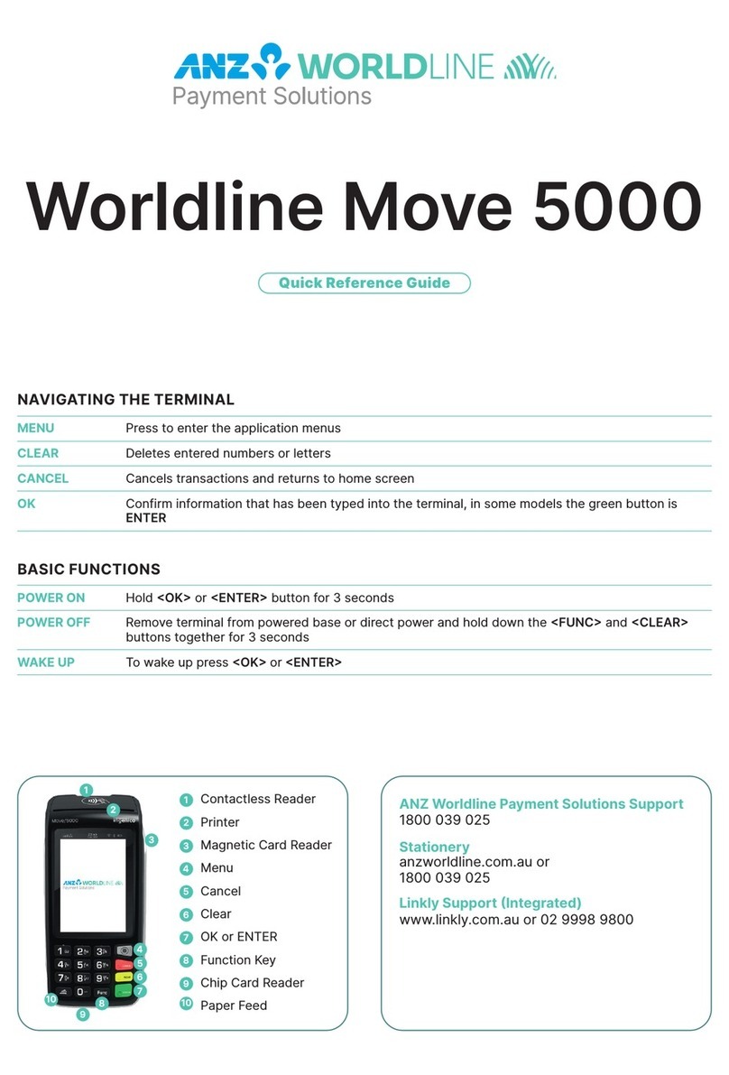 ANZ Worldline Move 5000 Quick reference guide