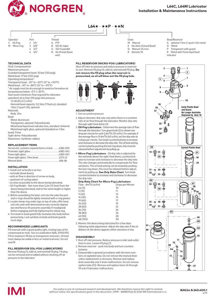 Norgren L64C Installation and operating instructions