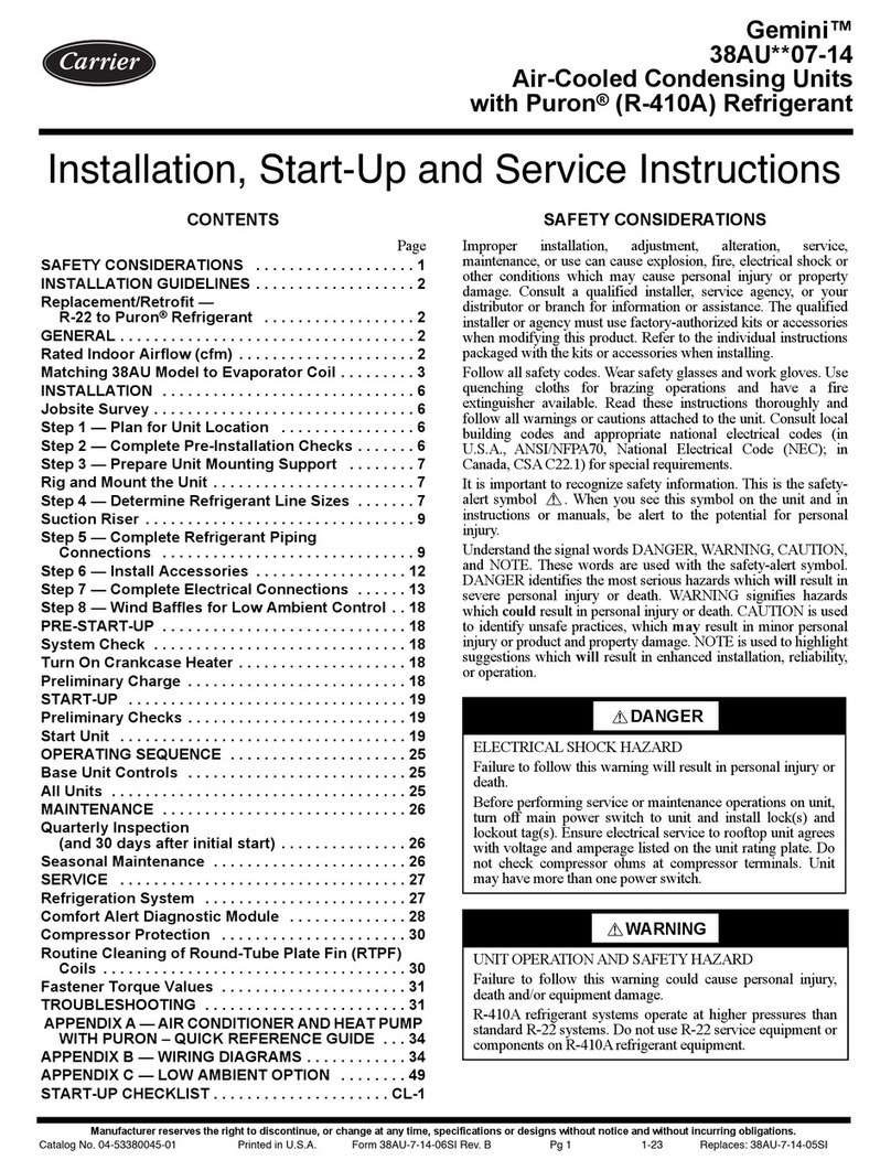 Carrier Gemini 38AU 07-14 Series Installation, Start-Up and Service Instructions