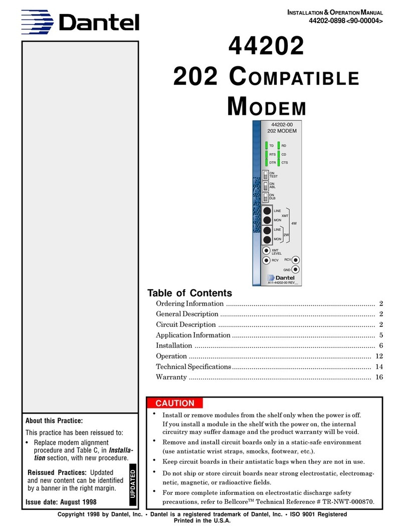 Dantel 44202 Installation & operation manual