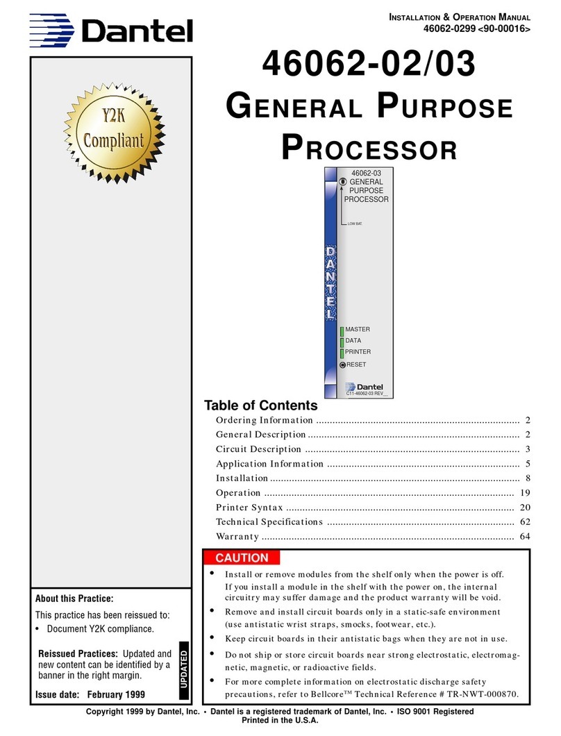 Dantel 46062-02 Installation & operation manual