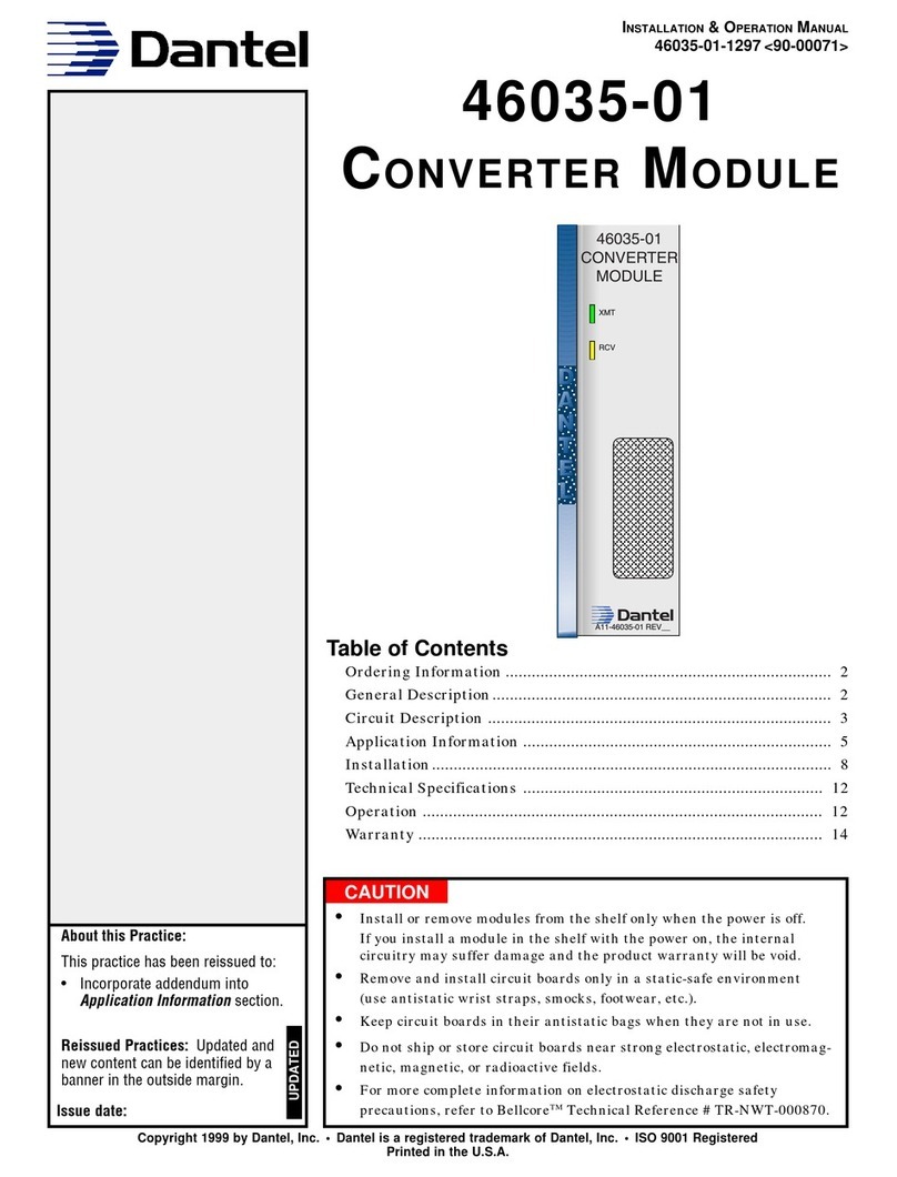 Dantel 46035-01 Installation & operation manual