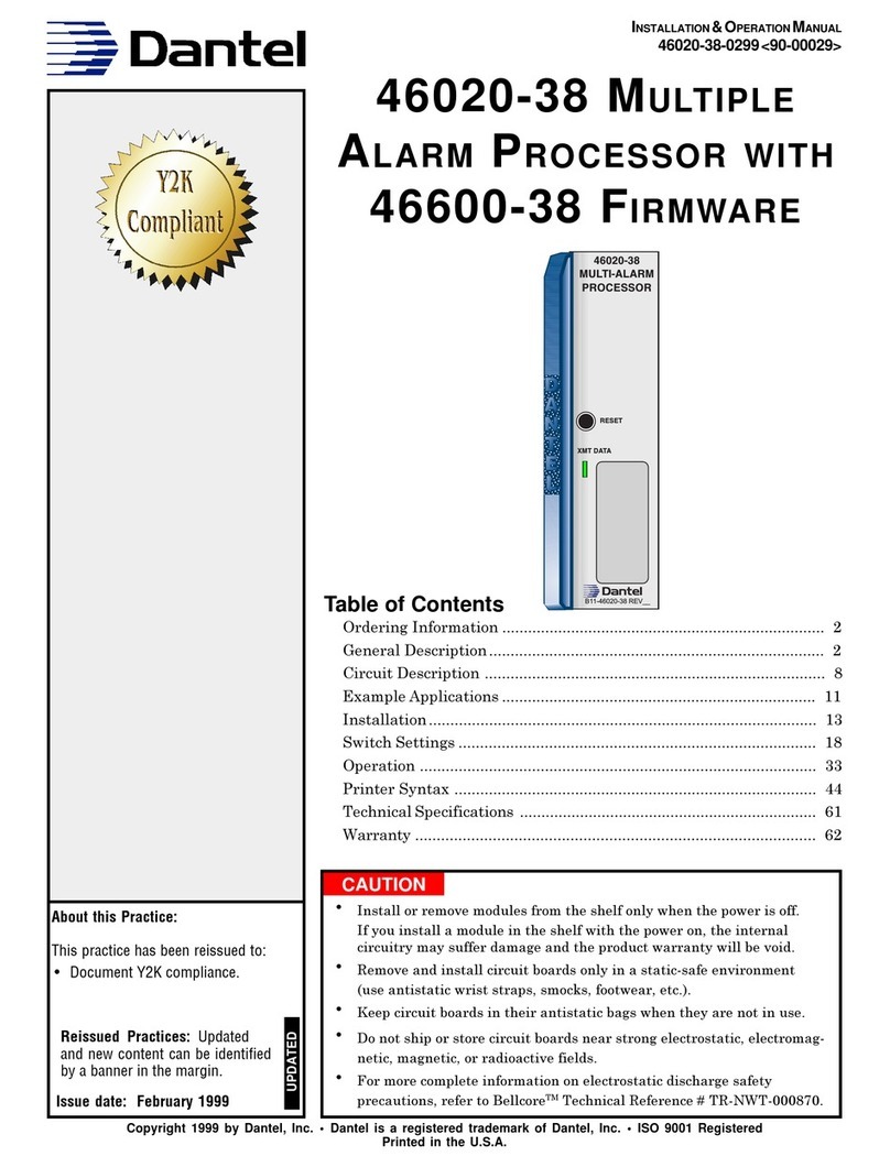 Dantel 46020-38 Installation & operation manual