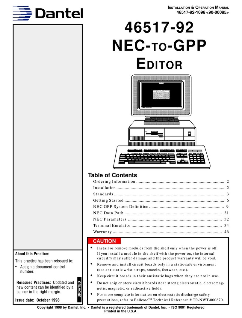 Dantel 46517-92 Installation & operation manual