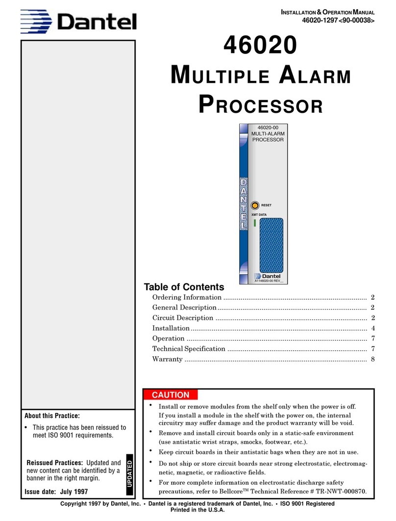 Dantel 46020 Installation & operation manual