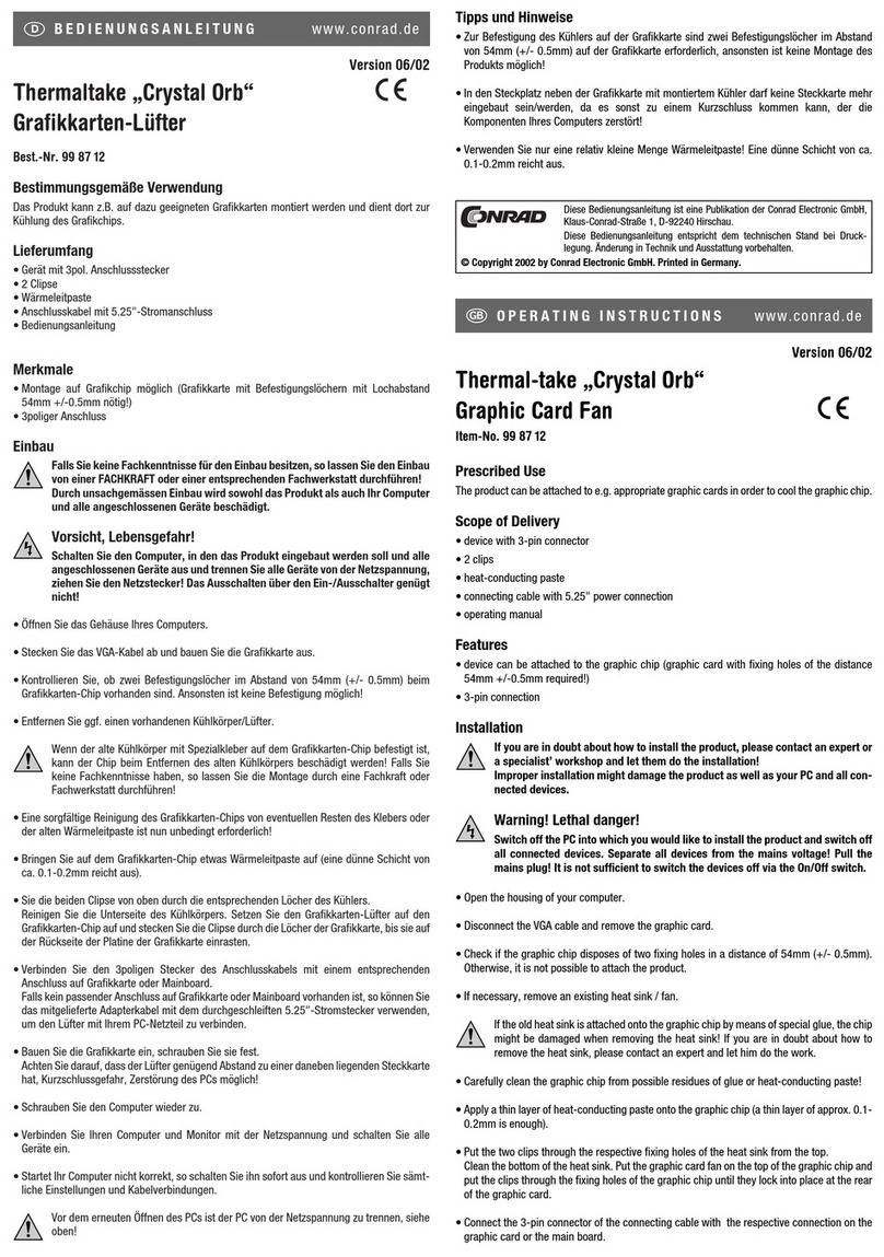 Conrad Crystal Orb User manual