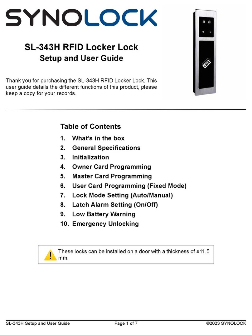 SYNOLOCK SL-343H Setup and user guide