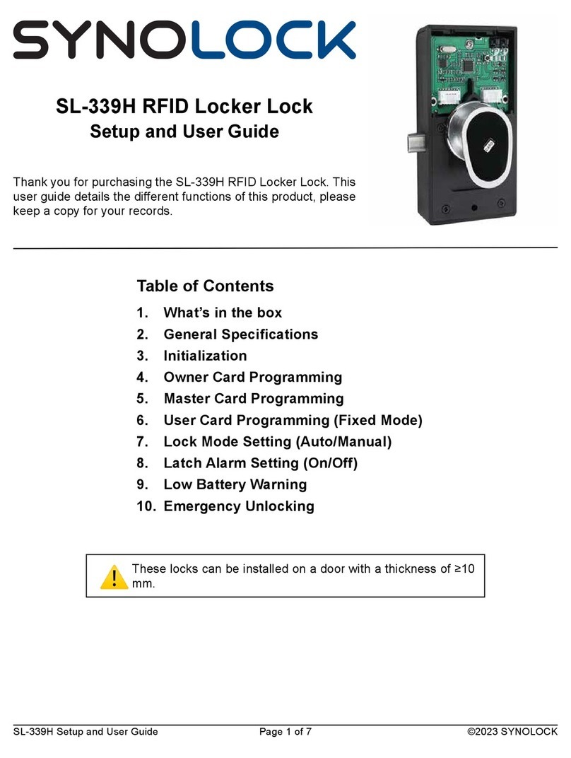 SYNOLOCK SL-339H Setup and user guide