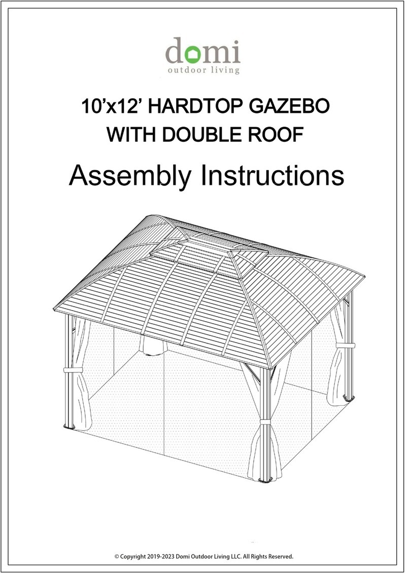domi 10'x12' HARDTOP GAZEBO WITH DOUBLE ROOF Assembly instructions