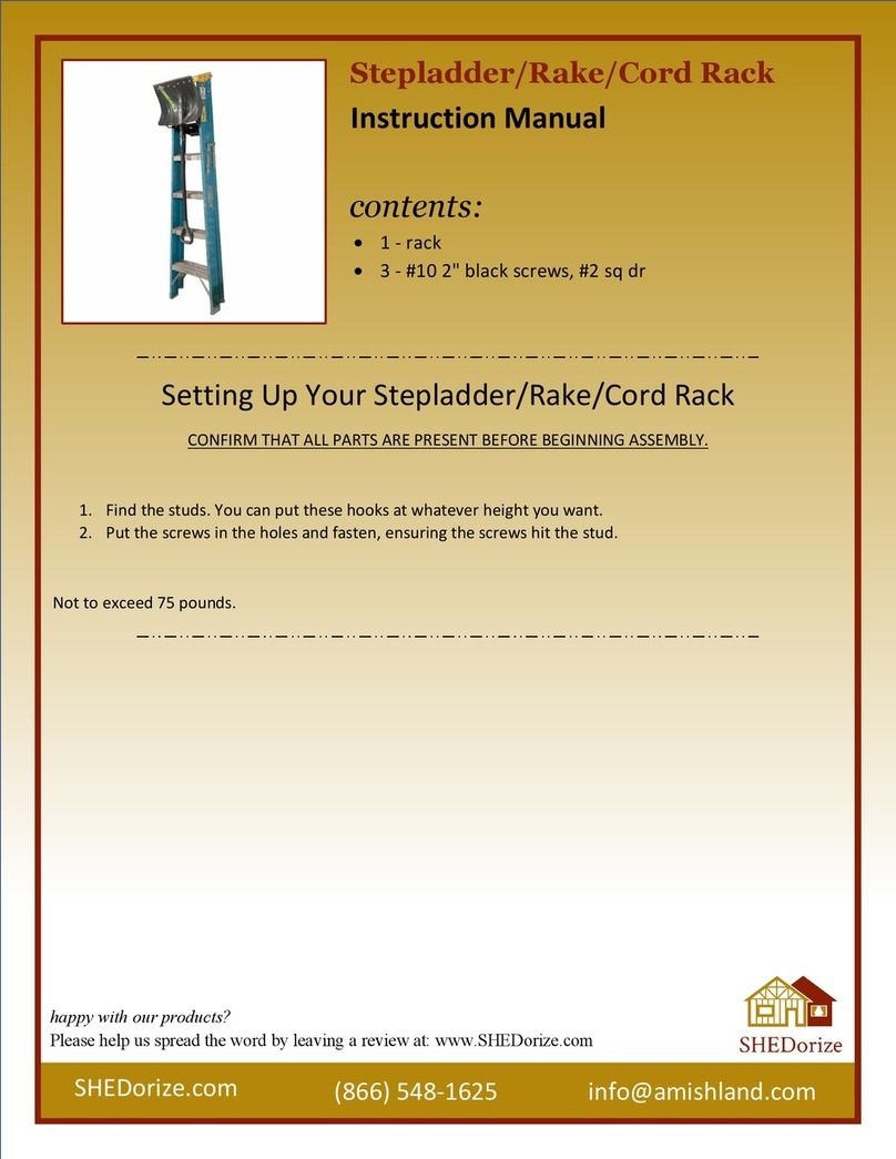SHEDorize Stepladder/Rake/Cord Rack instruction manual