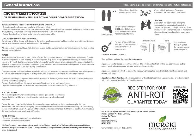 Mercia Garden Products 01DTPRMSHPN1408DDOP-V1 General instructions