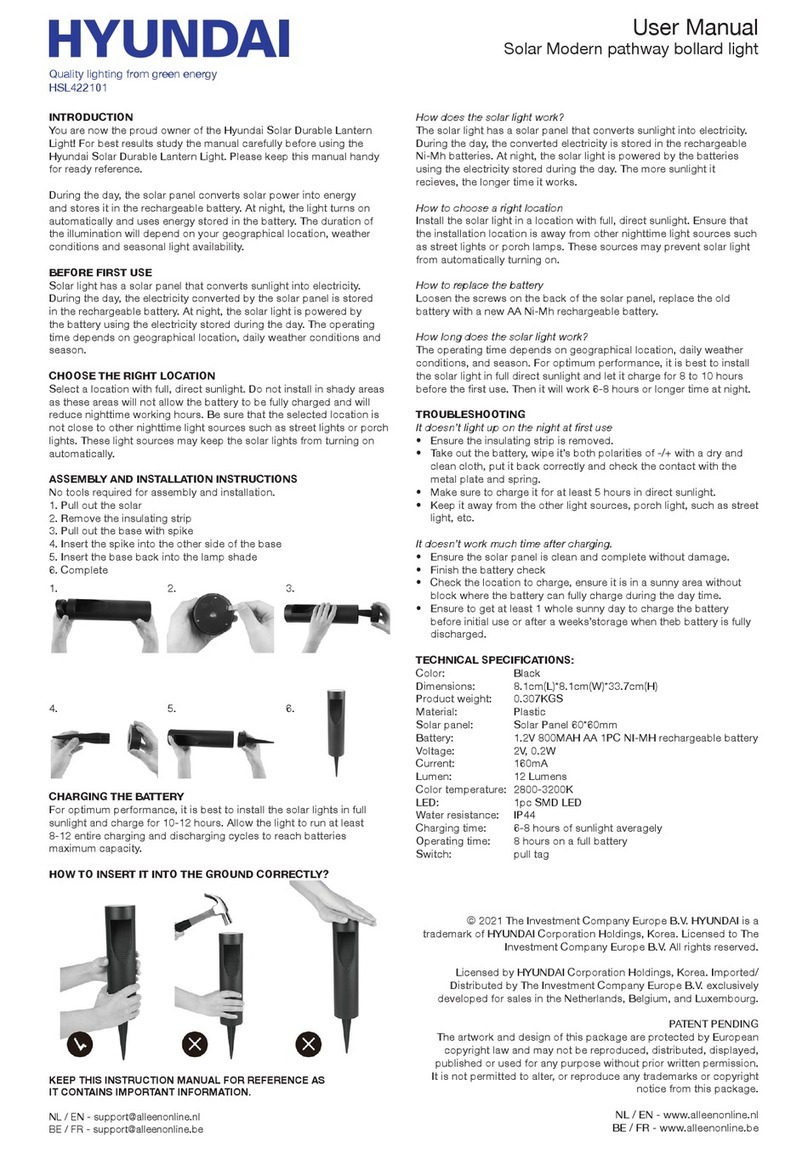 Hyundai Solar Modern HSL422101 user manual