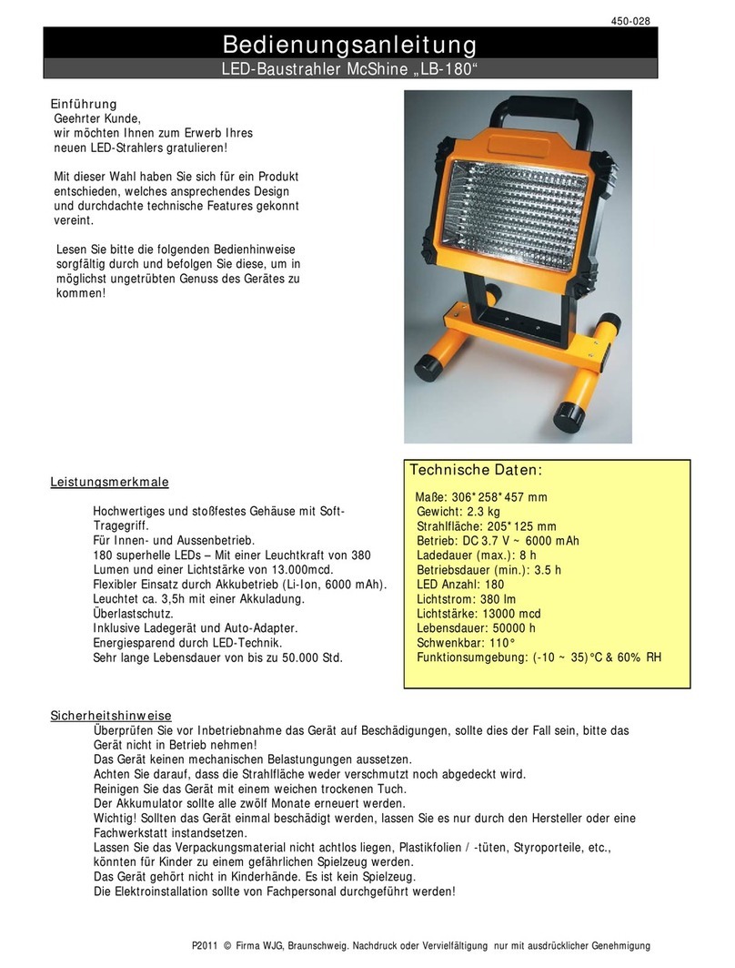 WJG McShine LB-180 Reference manual