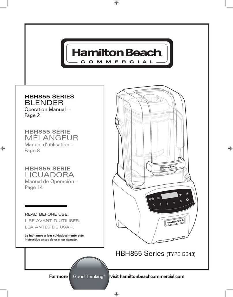 Hamilton Beach HBH855 Series User manual