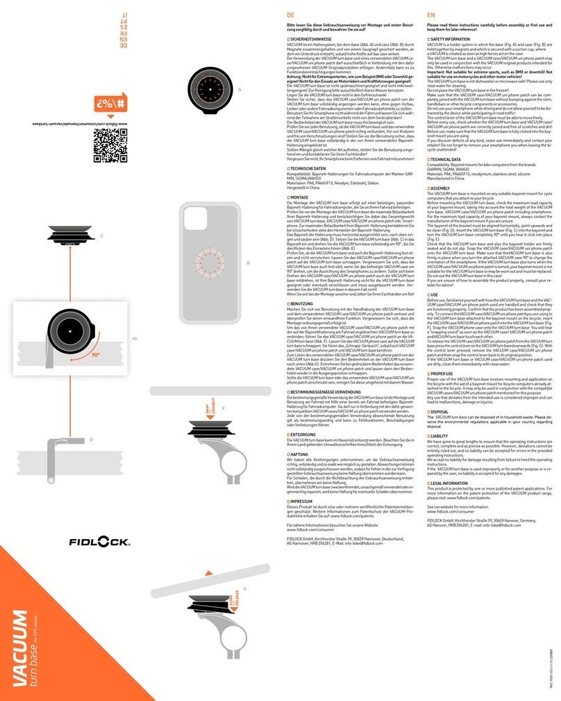 Fidlock VB-0000H-P0002 quick start guide