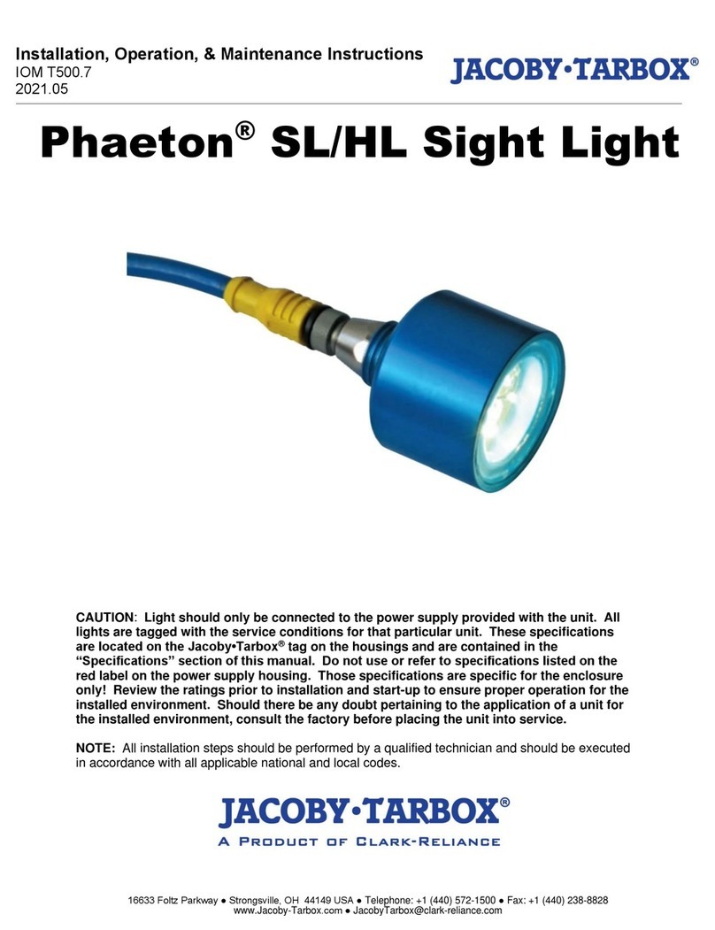Clark-Reliance Jacoby Tarbox Phaeton SL Series Installation, operation & maintenance instructions Clark-Reliance Jacoby Tarbox Phaeton SL Series Installation, operation & maintenance instructions