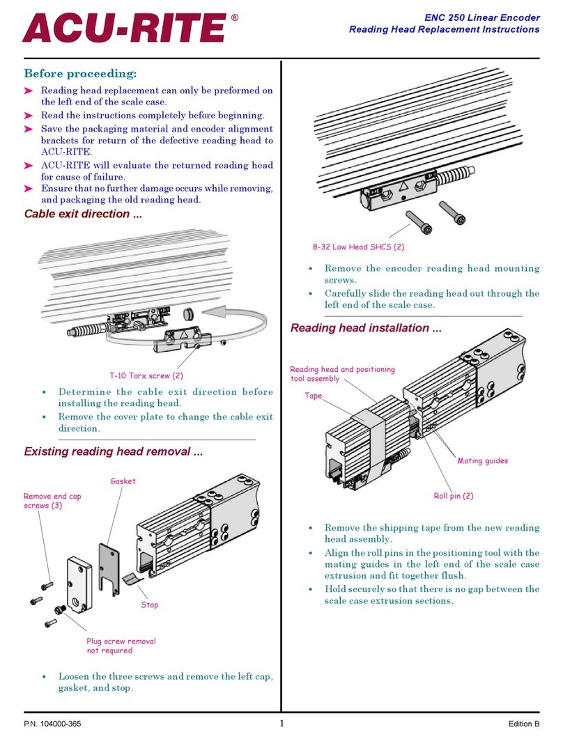 ACU-RITE ENC 250 Replacement instructions