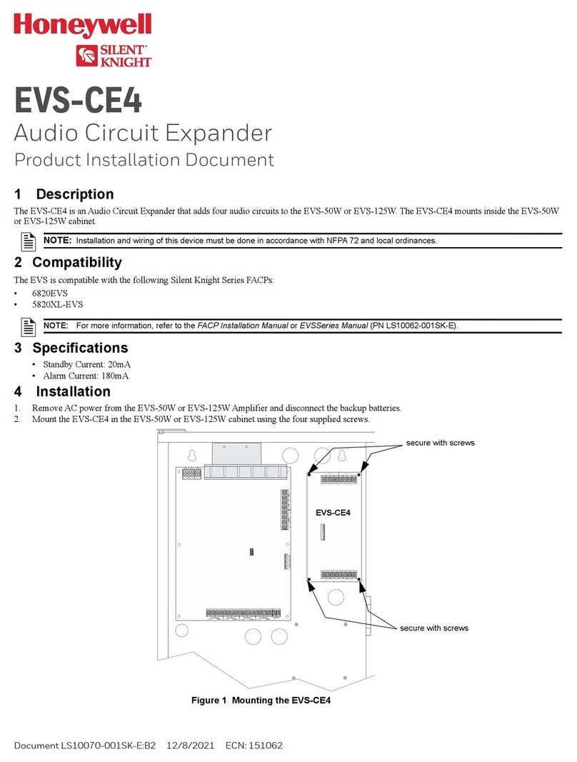 Honeywell Silent Knight EVS-CE4 Product installation document