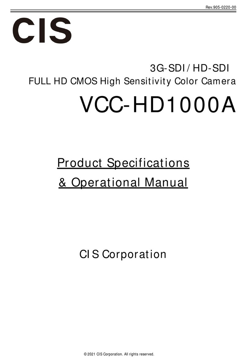 CIS VCC-HD1000A Product specification & operational manual