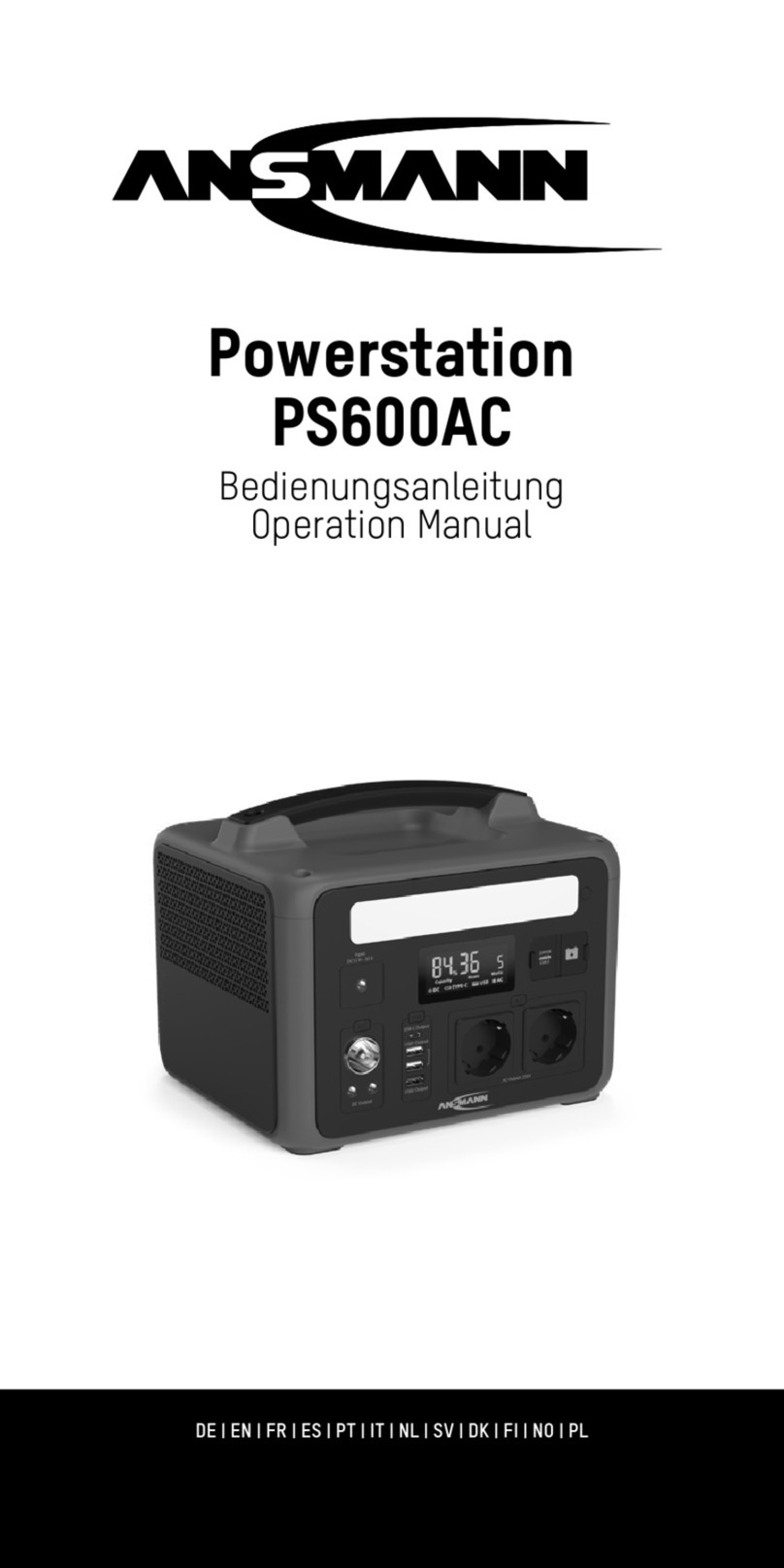 ANSMANN Powerstation PS600AC User manual