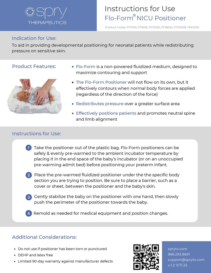 Spry Flo-Form NICU Positioner Instructions for use