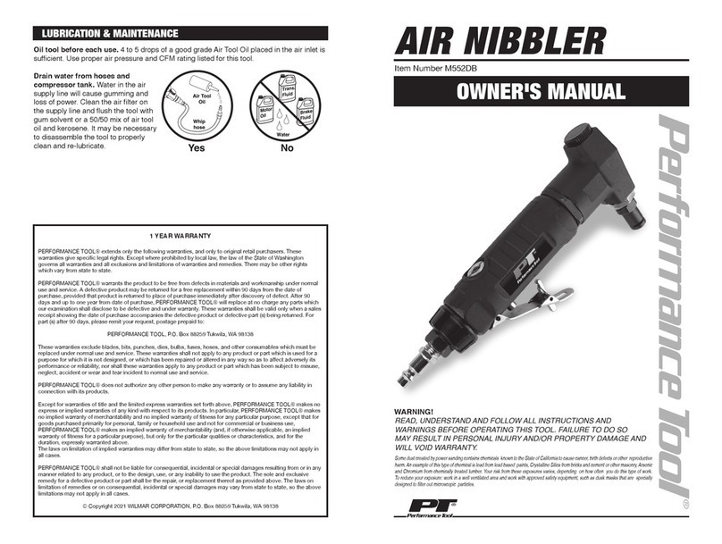 Performance Tool M552DB User manual