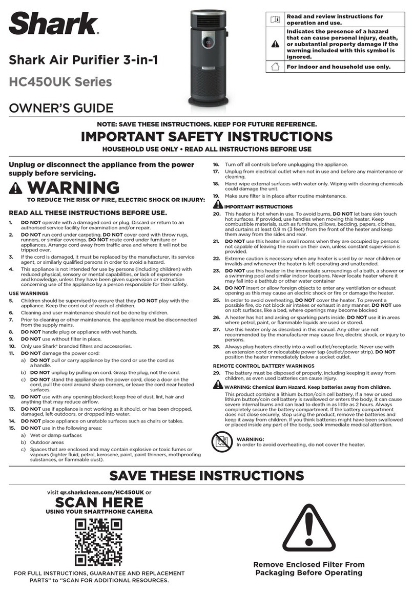 Shark HC450UK Series owner's manual