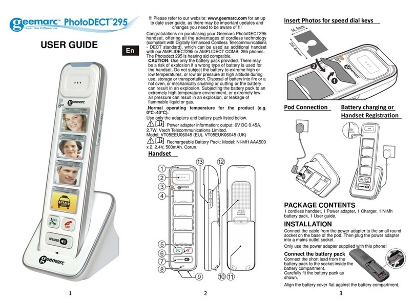 Geemarc PhotoDECT295 User manual