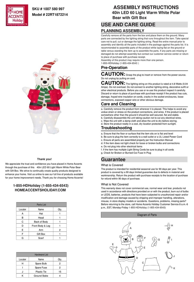 Home Accents Holiday 22RT1872214 Assembly instructions Home Accents Holiday 22RT1872214 Assembly instructions