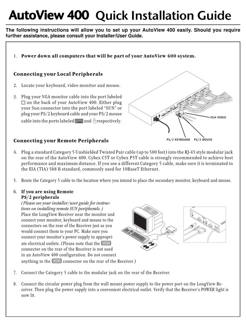 CYBEX AutoView 400 Quick installation guide