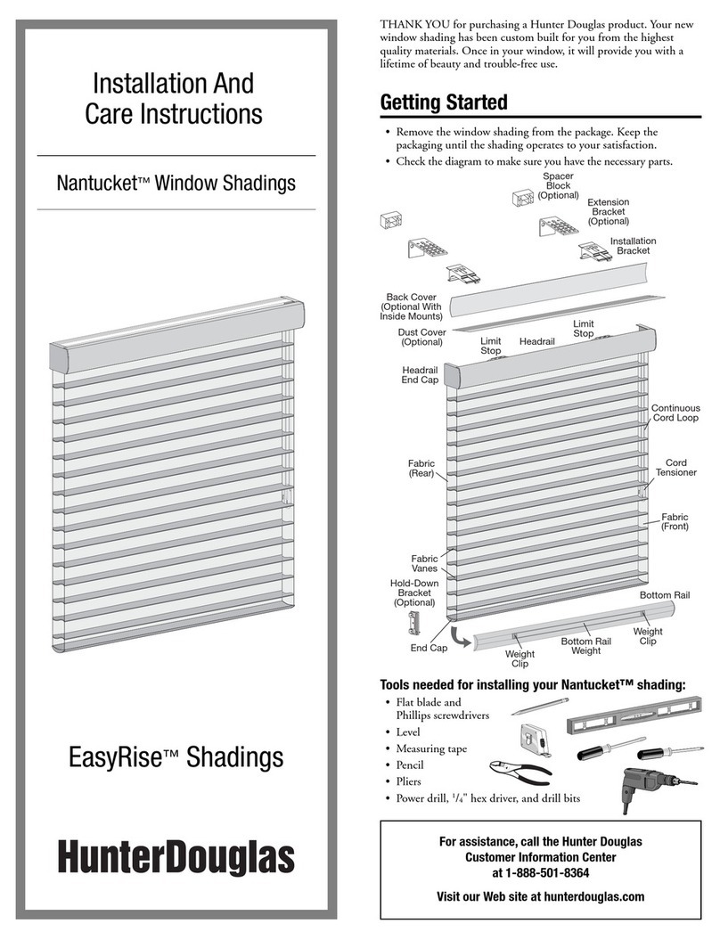 HunterDouglas Nantucket EasyRise Operation manual HunterDouglas Nantucket EasyRise Operation manual