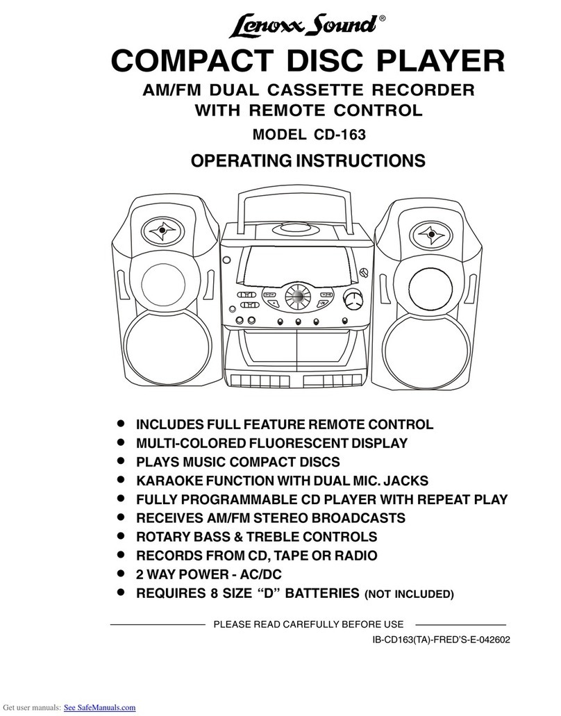 Lenoxx Sound CD-163 operating instructions