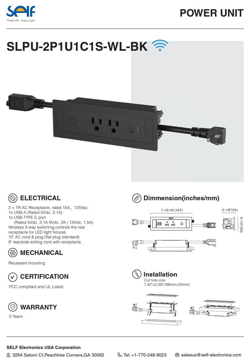 SELF SLPU-2P1U1C1S-WL-BK manual