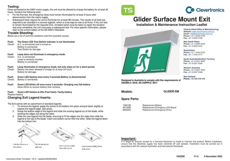 Clevertronics GLIDER-SM Installation and operating instructions