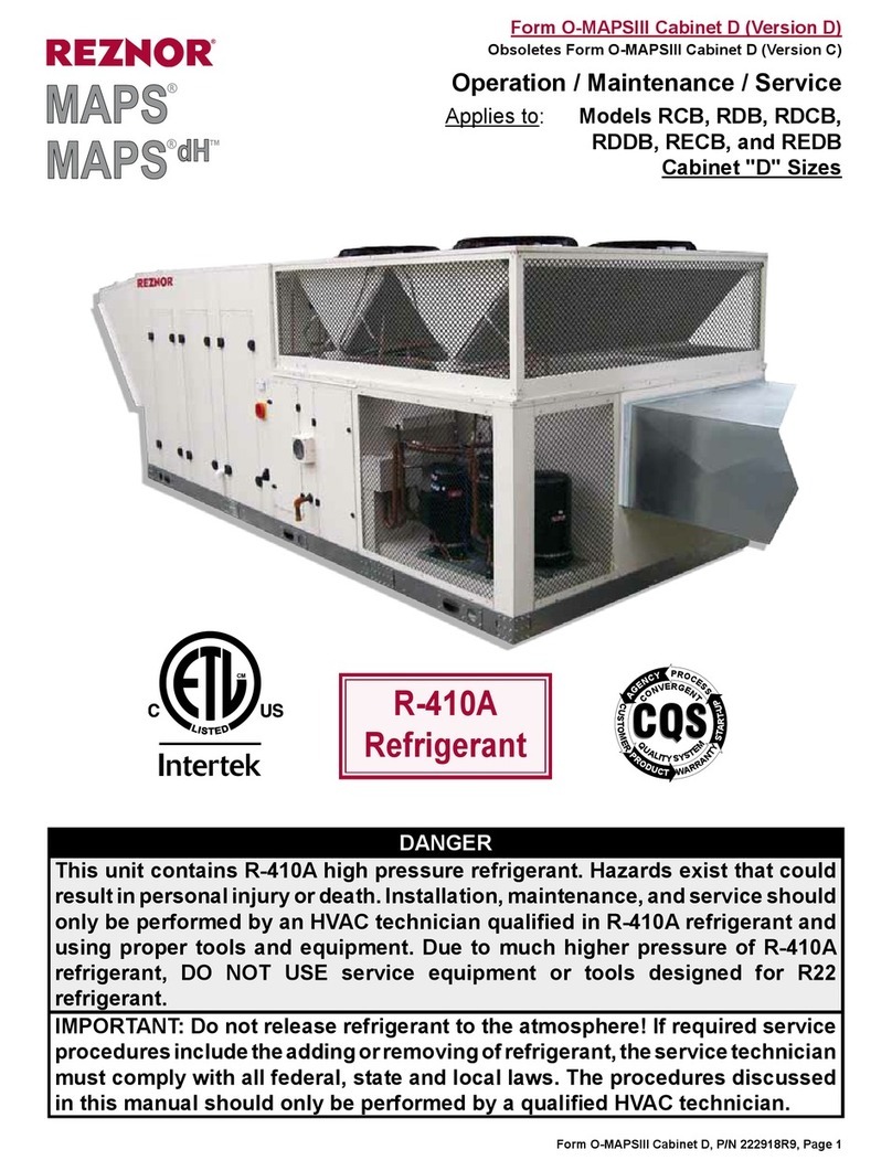 Reznor MAPS RCB Operation manual