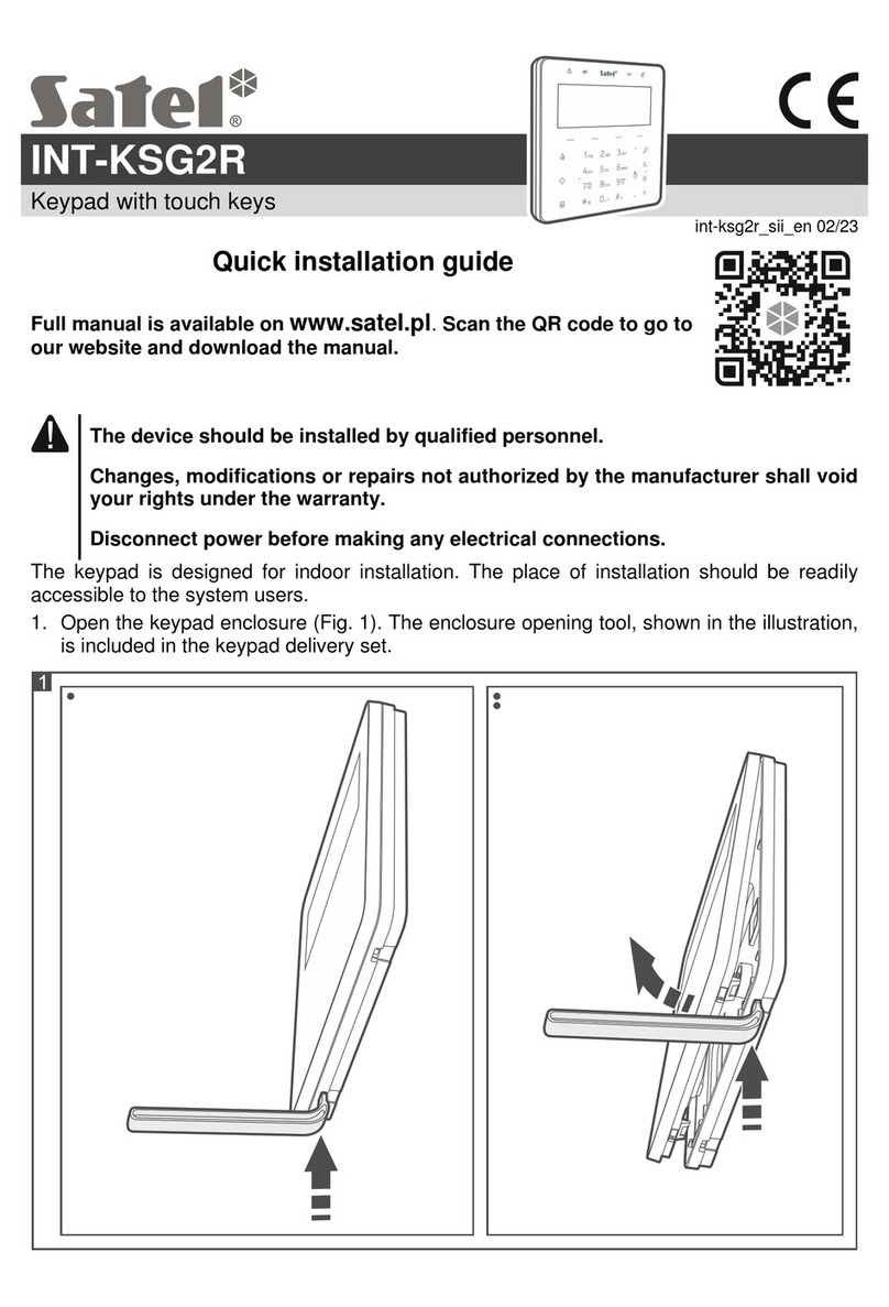 Satel Integra INT-KSG2R Quick installation guide