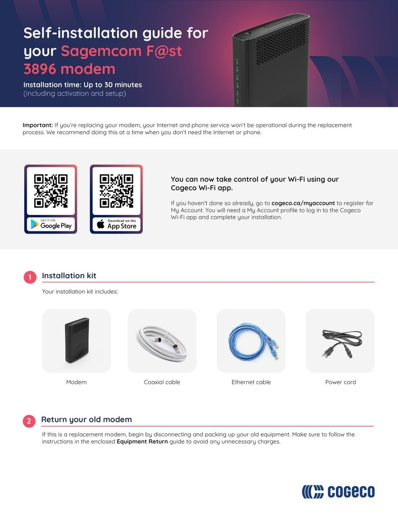 cogeco Sagemcom F@st 3896 Self-installation guide